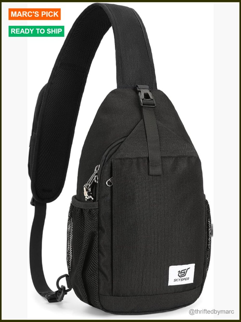 Recycled RFID Anti-Theft Crossbody Sling Bag Travel Daypack